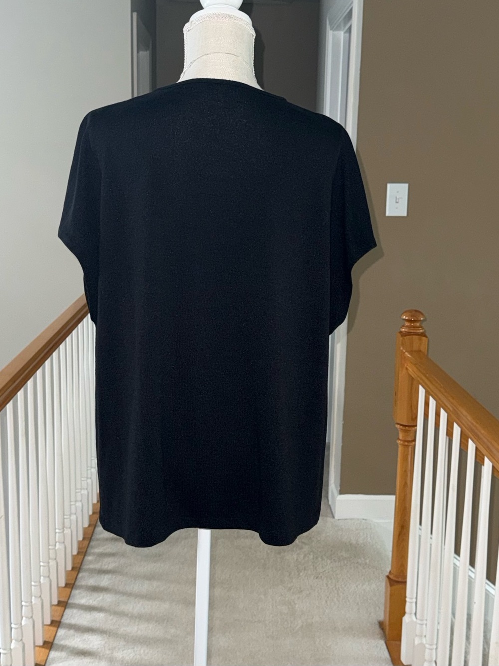 Vince Black Draped V-Neck Short Sleeve Tee - Picture 5 of 10